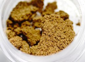 Bubble hash made from cannabis up close.