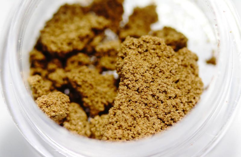 Bubble hash made from cannabis up close.